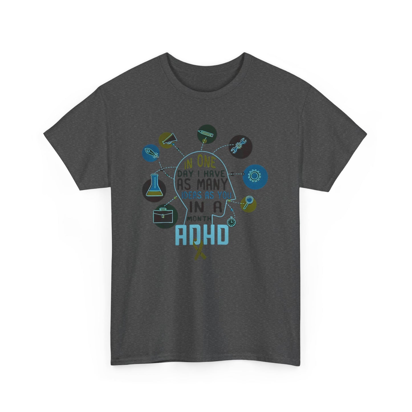 ADHD THOUGHTS Unisex Heavy Cotton Tee size S-5XL