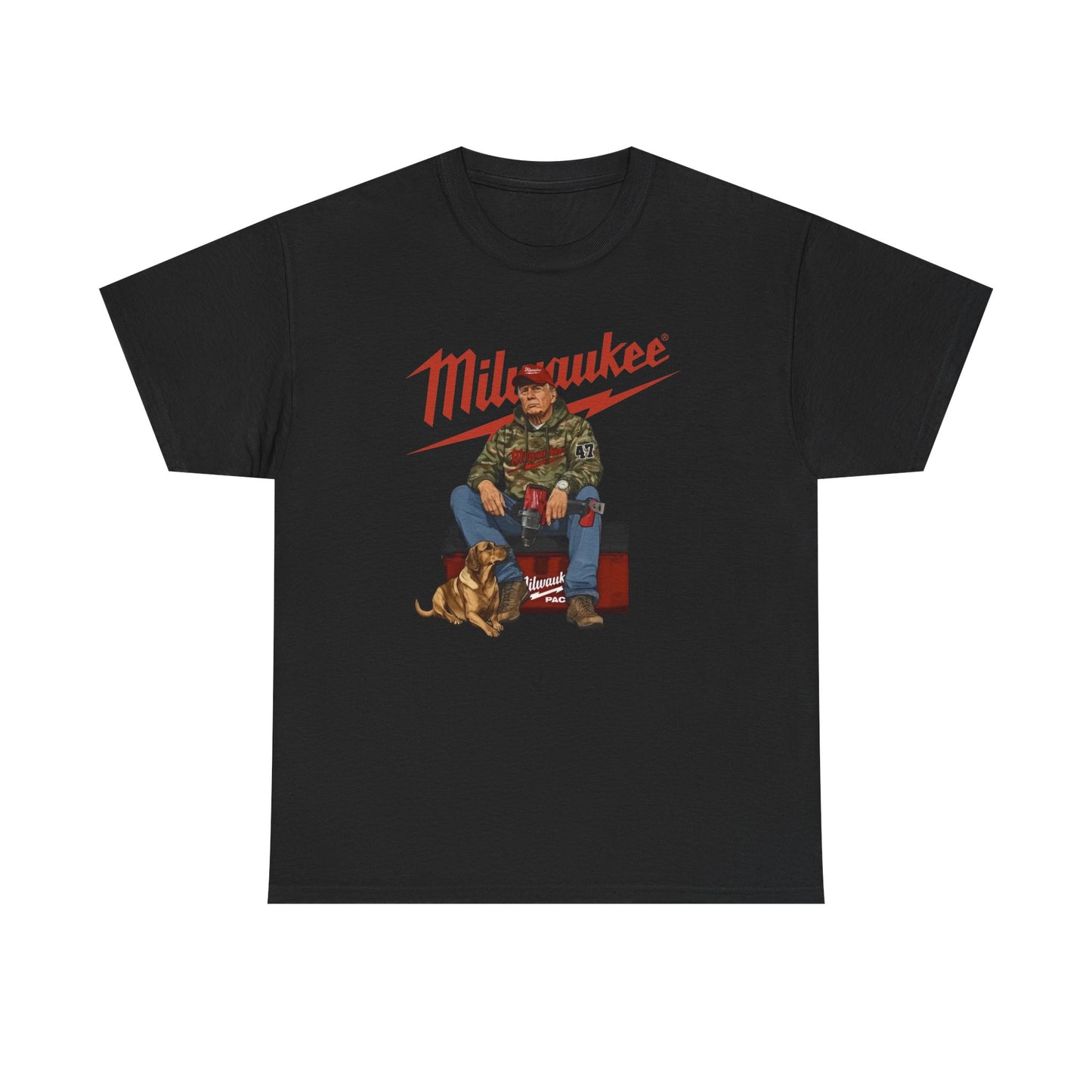 Milwaukee Trump Camo Cotton T-Shirt Hand Drill Dog Hunt Tee for Men size S-5XL