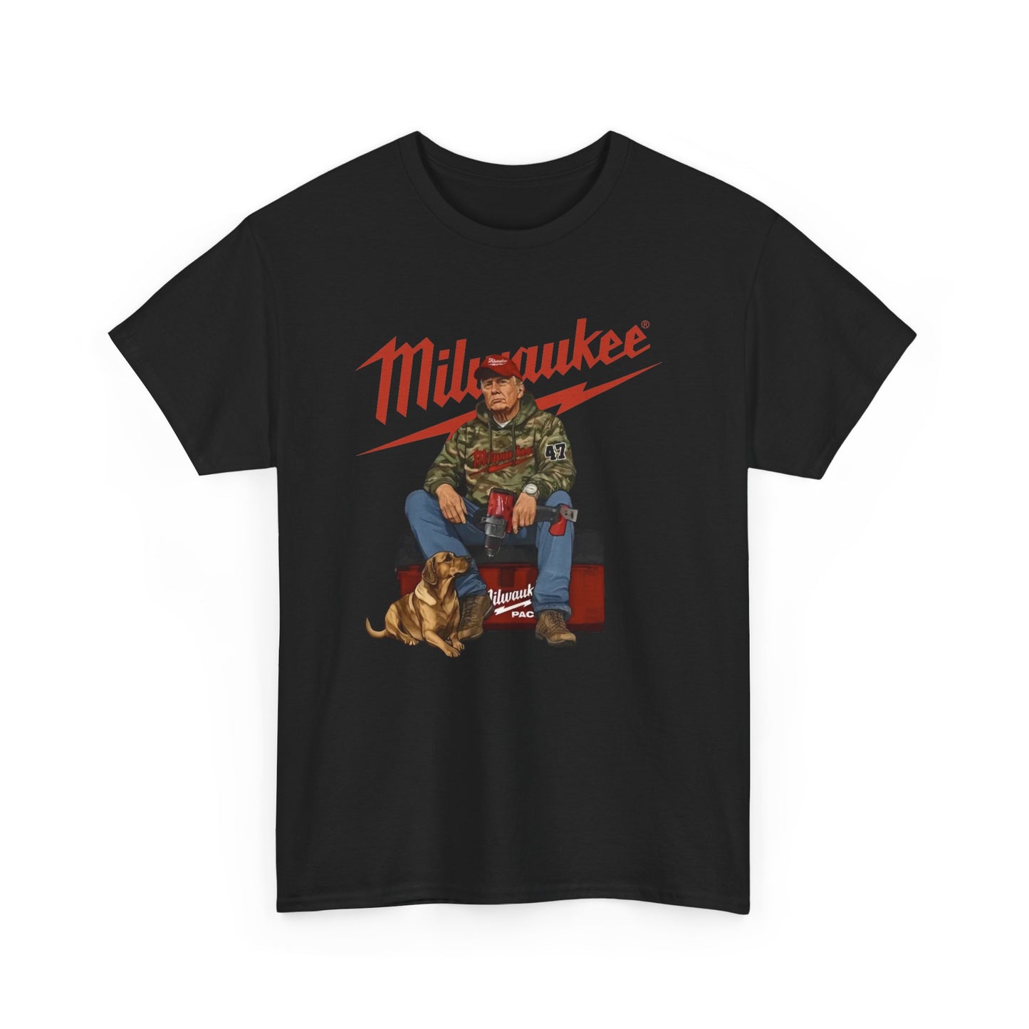 Milwaukee Trump Camo Cotton T-Shirt Hand Drill Dog Hunt Tee for Men size S-5XL