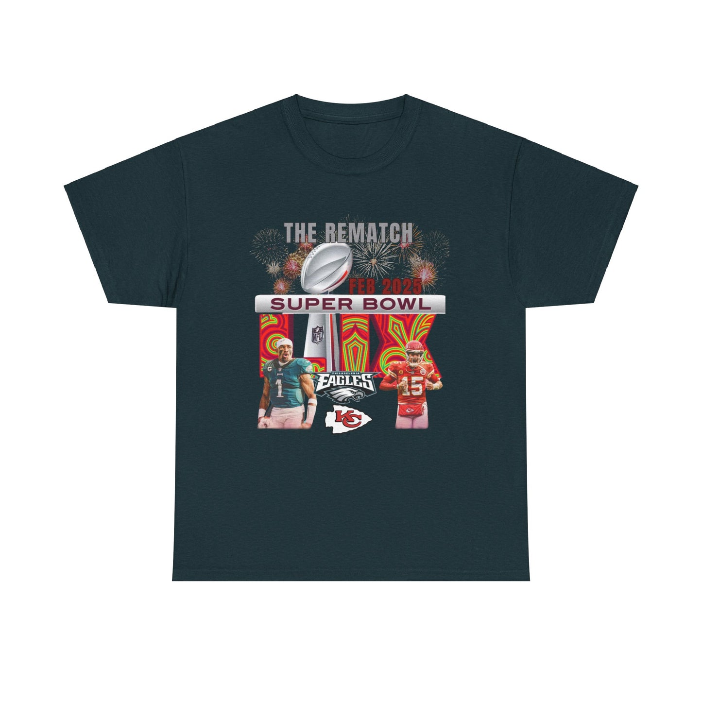 2025 Super Bowl T-Shirt Eagles Chiefs Hurst Mahomes SB 59