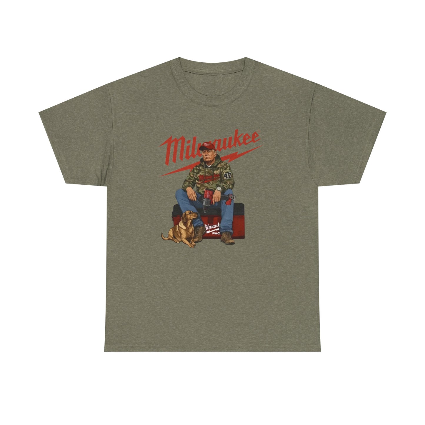 Milwaukee Trump Camo Cotton T-Shirt Hand Drill Dog Hunt Tee for Men size S-5XL