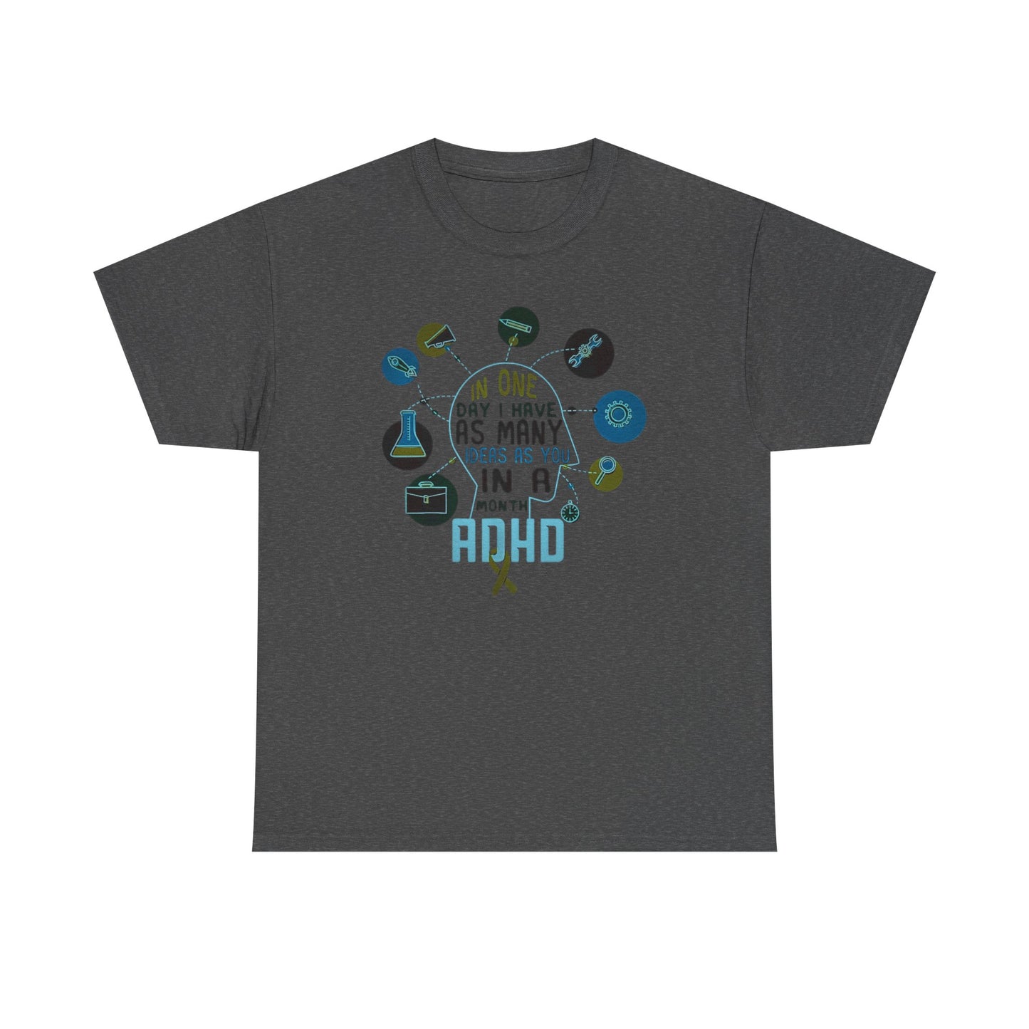 ADHD THOUGHTS Unisex Heavy Cotton Tee size S-5XL