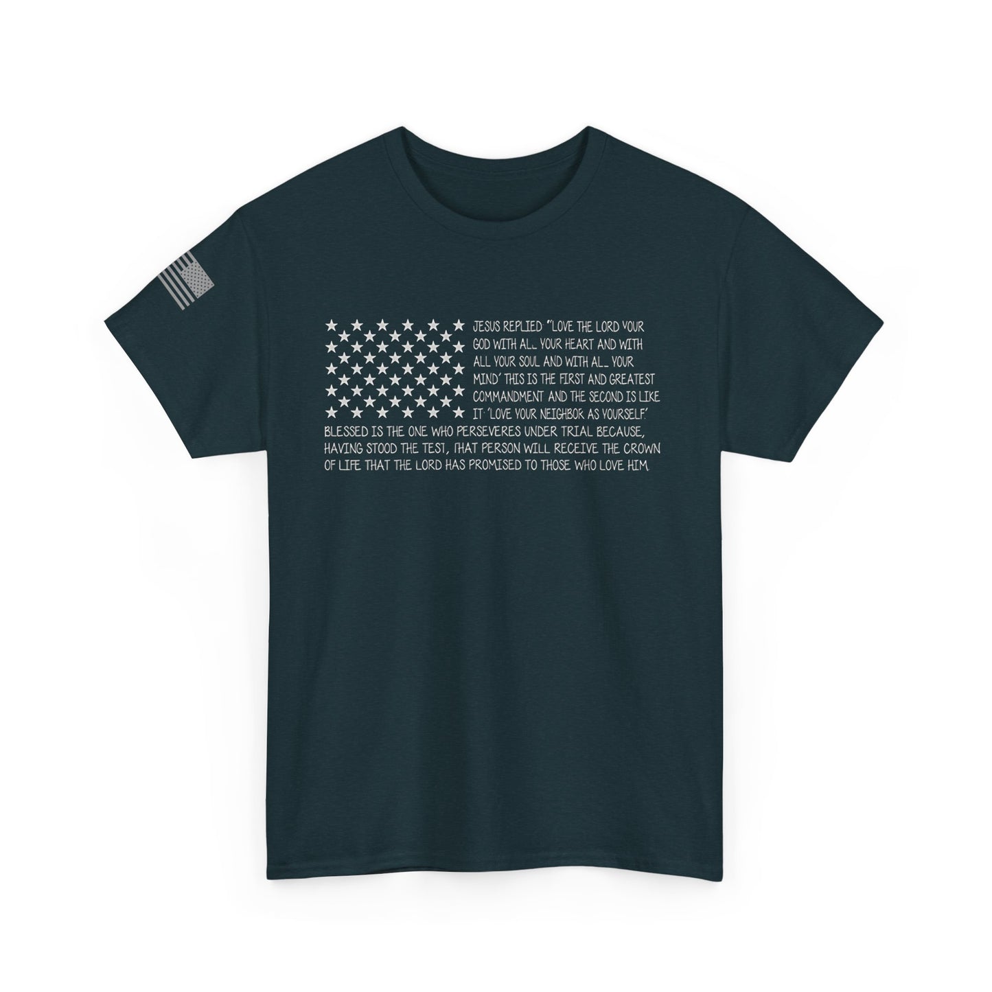 Bible t-shirt Men's USA Flag American Christian Bible Verse gift shirts
