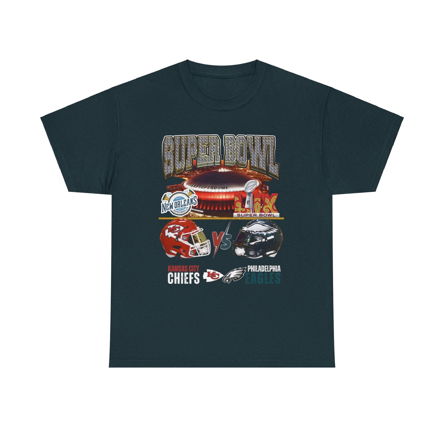 Kansas City Chiefs Philadelphia Eagles Super Bowl 59 2025 Shirt Fast Shipping