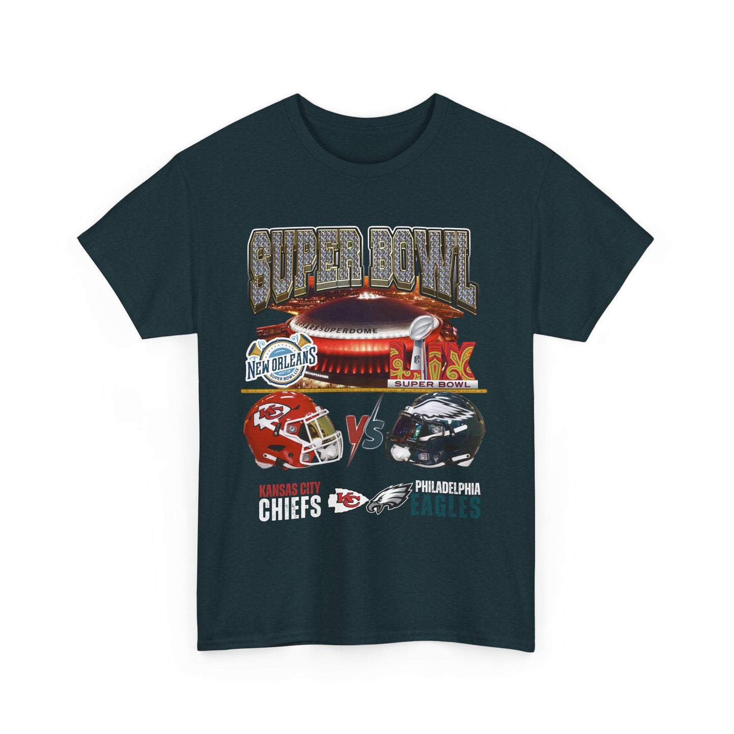 Kansas City Chiefs Philadelphia Eagles Super Bowl 59 2025 Shirt Fast Shipping