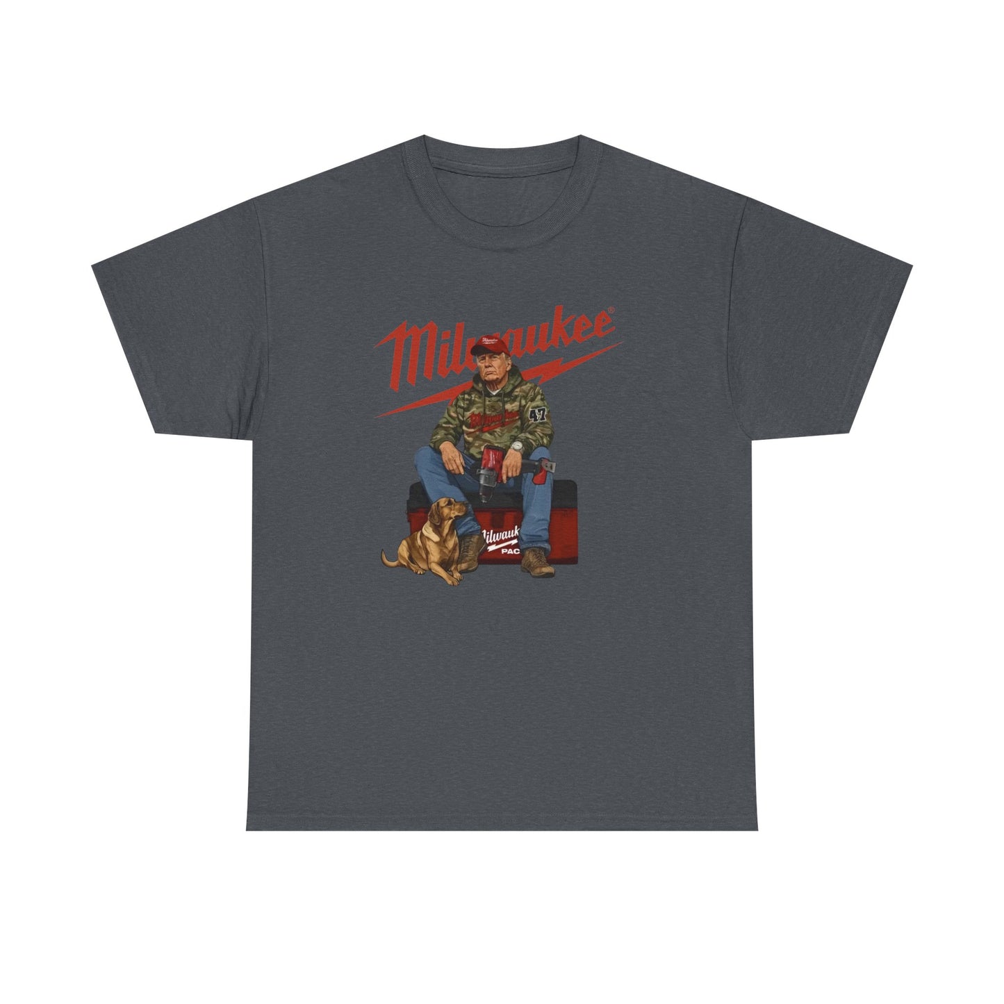 Milwaukee Trump Camo Cotton T-Shirt Hand Drill Dog Hunt Tee for Men size S-5XL