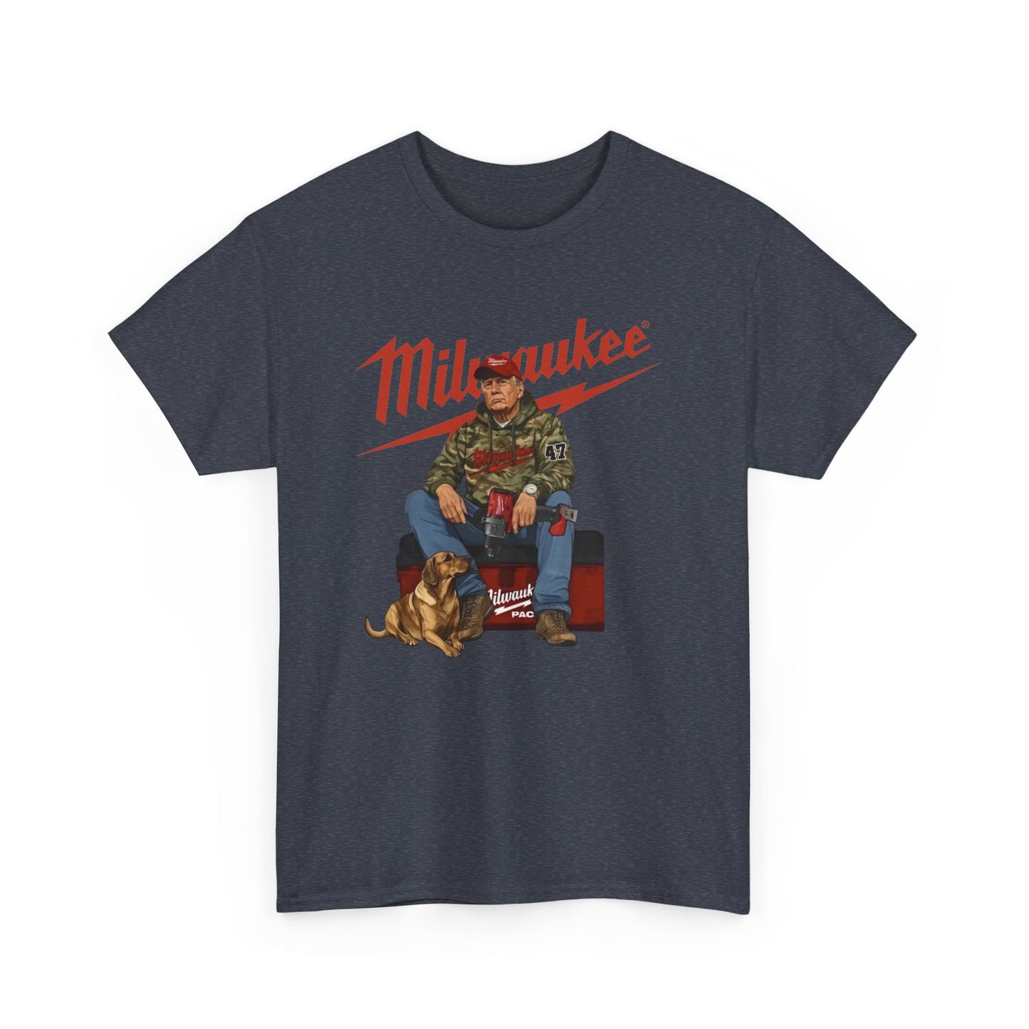 Milwaukee Trump Camo Cotton T-Shirt Hand Drill Dog Hunt Tee for Men size S-5XL