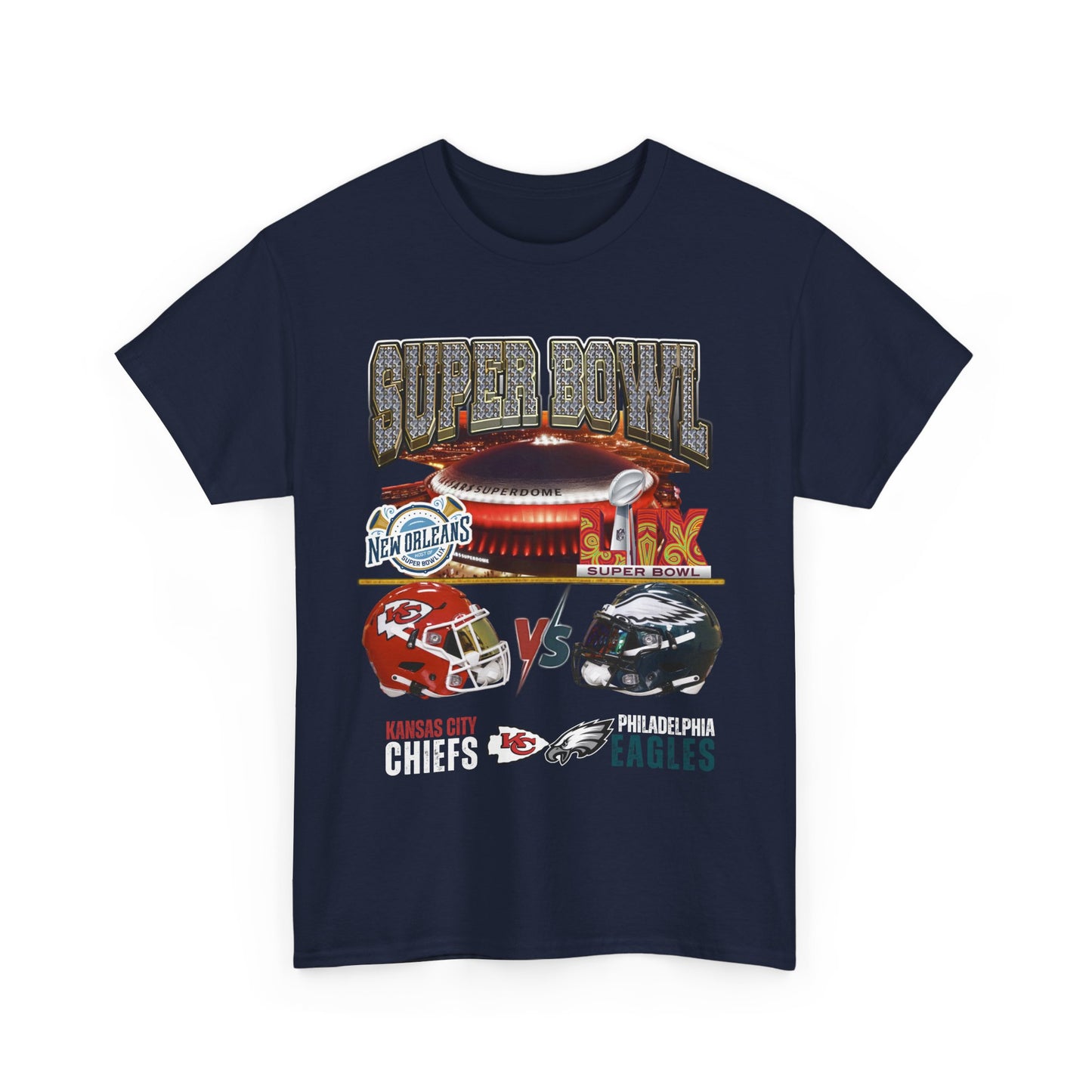 Kansas City Chiefs Philadelphia Eagles Super Bowl 59 2025 Shirt Fast Shipping