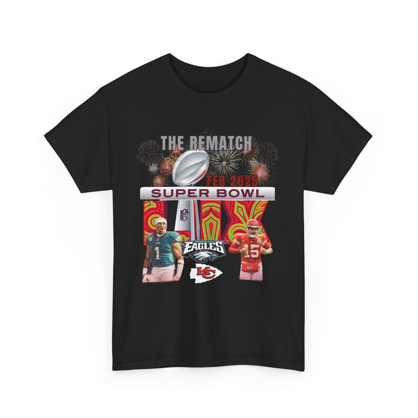 2025 Super Bowl T-Shirt Eagles Chiefs Hurst Mahomes SB 59