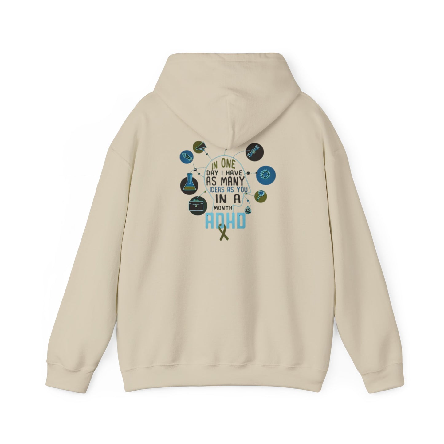 ADHD thoughts in my head Unisex Heavy Blend™ Hooded Sweatshirt