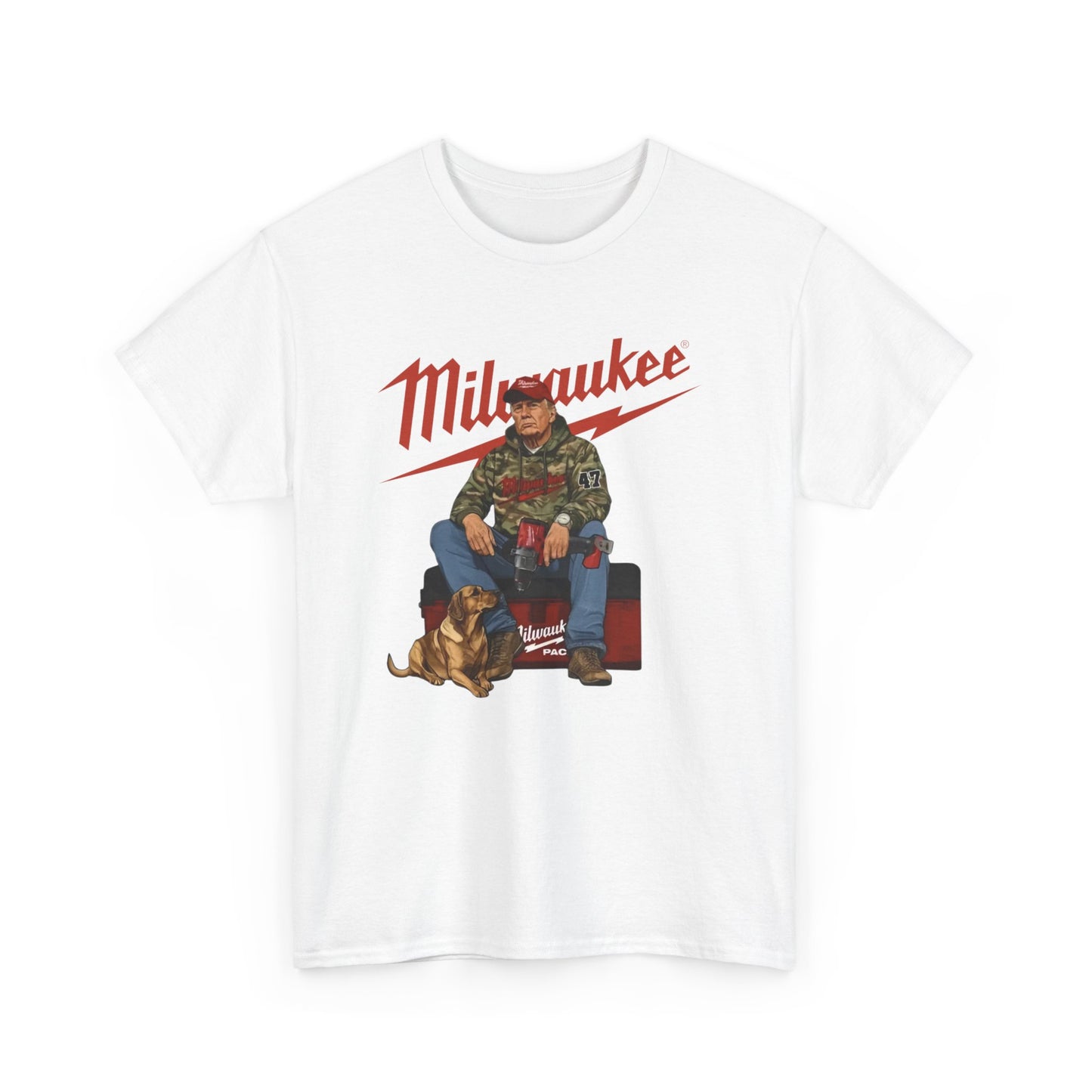 Milwaukee Trump Camo Cotton T-Shirt Hand Drill Dog Hunt Tee for Men size S-5XL