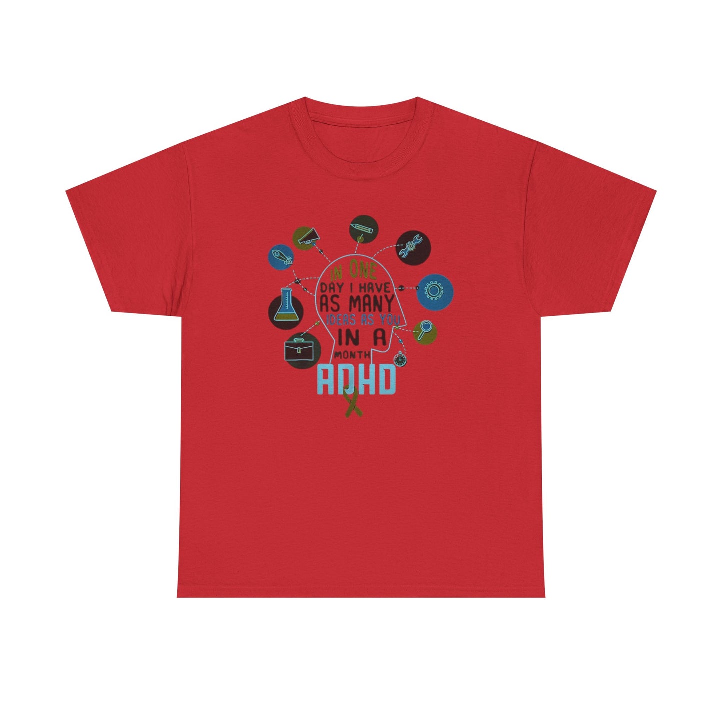 ADHD THOUGHTS Unisex Heavy Cotton Tee size S-5XL