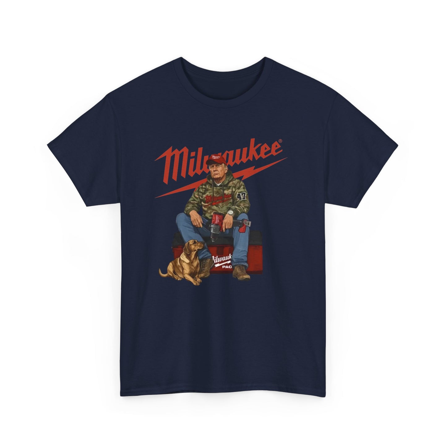 Milwaukee Trump Camo Cotton T-Shirt Hand Drill Dog Hunt Tee for Men size S-5XL