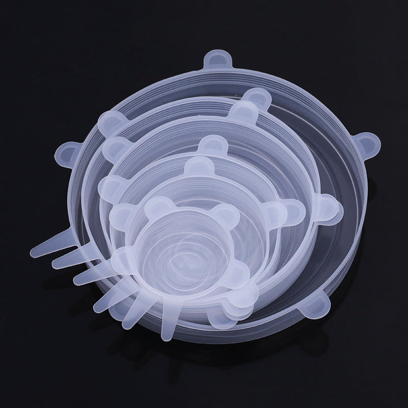 Reusable 6pcs Silicone Stretch Lids - Durable Food Storage Lids For Bowls - Dishwasher And Refrigerator Safe Storage