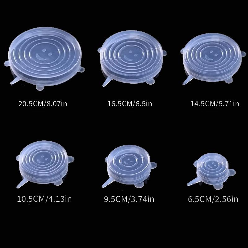 Reusable 6pcs Silicone Stretch Lids - Durable Food Storage Lids For Bowls - Dishwasher And Refrigerator Safe Storage