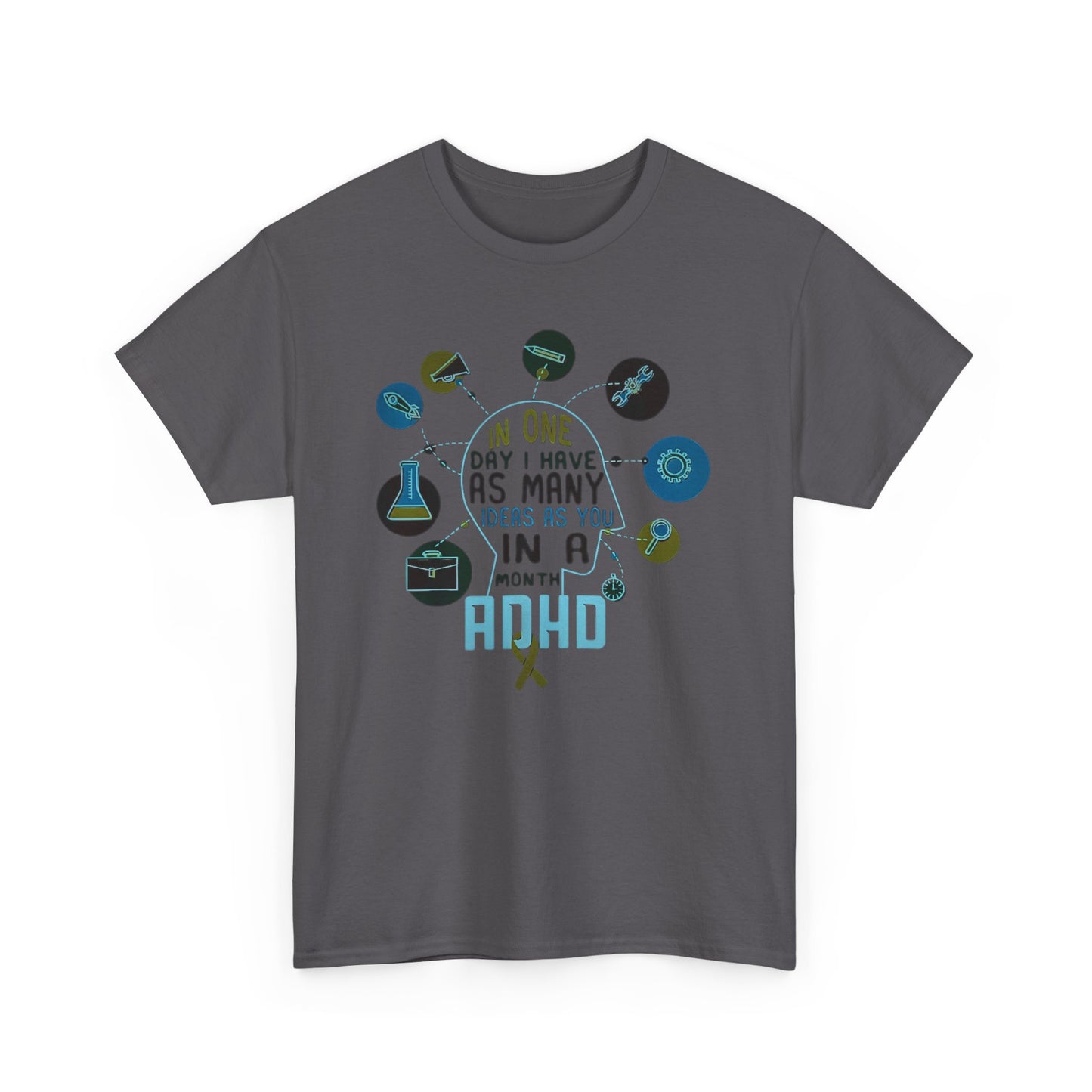 ADHD THOUGHTS Unisex Heavy Cotton Tee size S-5XL
