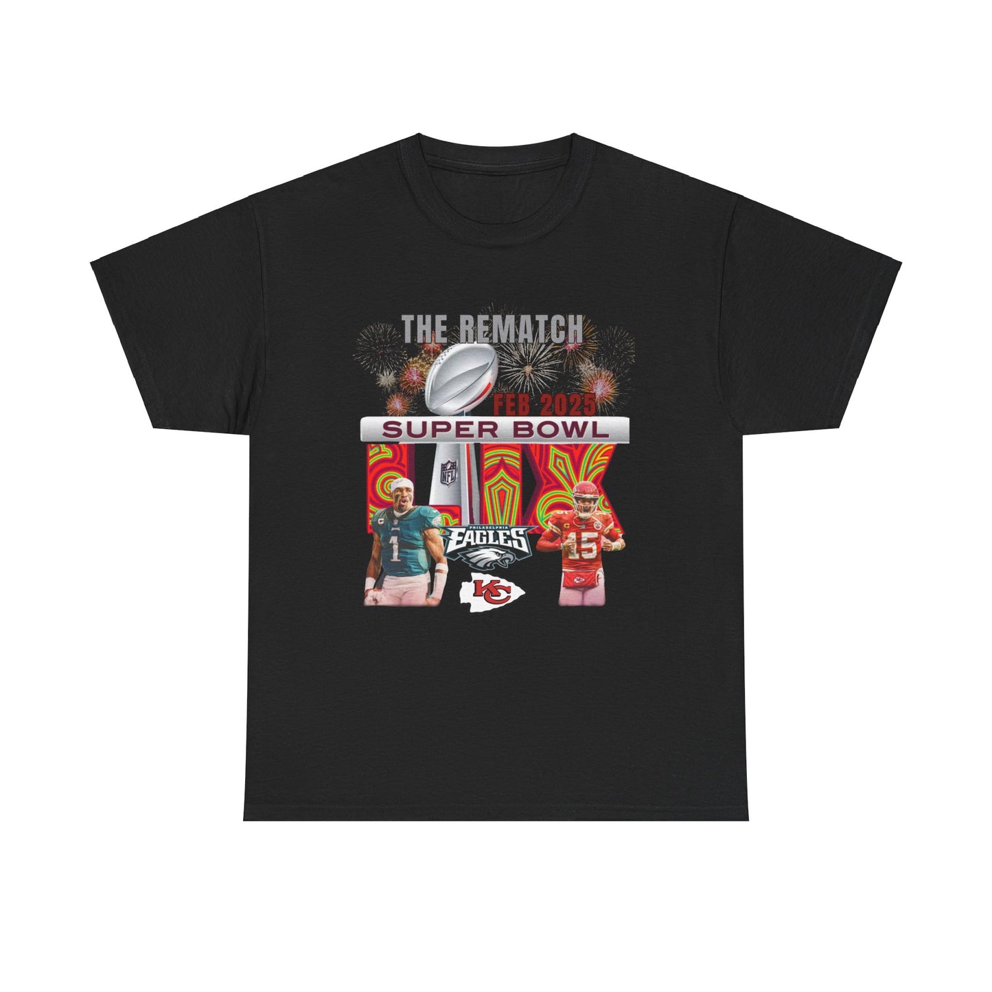2025 Super Bowl T-Shirt Eagles Chiefs Hurst Mahomes SB 59