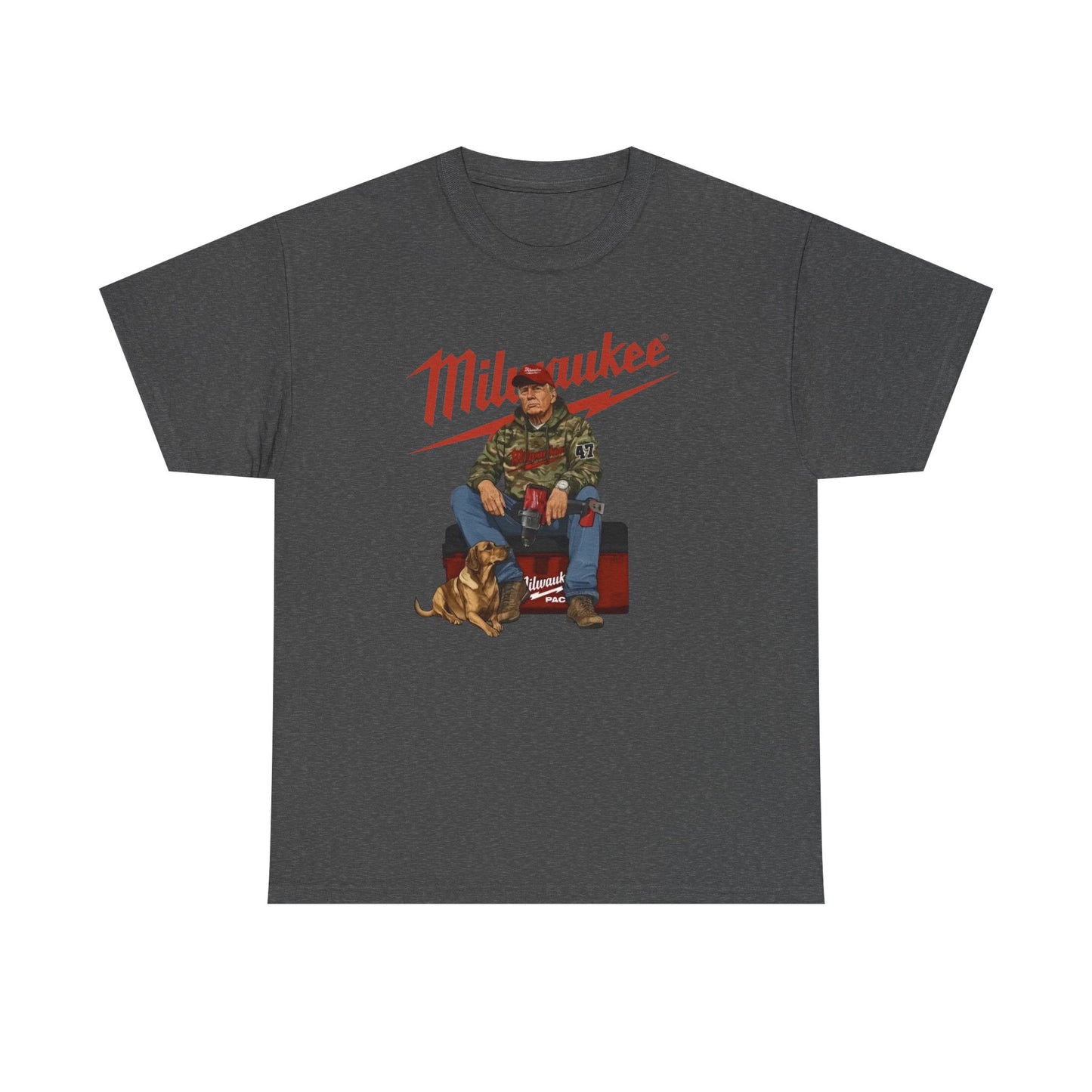 Milwaukee Trump Camo Cotton T-Shirt Hand Drill Dog Hunt Tee for Men size S-5XL