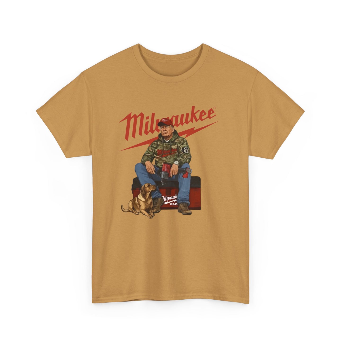Milwaukee Trump Camo Cotton T-Shirt Hand Drill Dog Hunt Tee for Men size S-5XL
