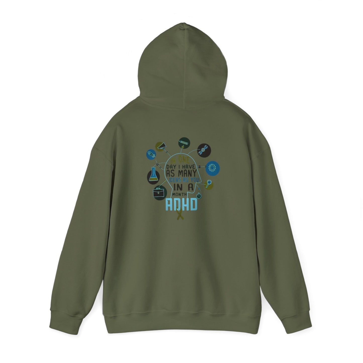 ADHD thoughts in my head Unisex Heavy Blend™ Hooded Sweatshirt