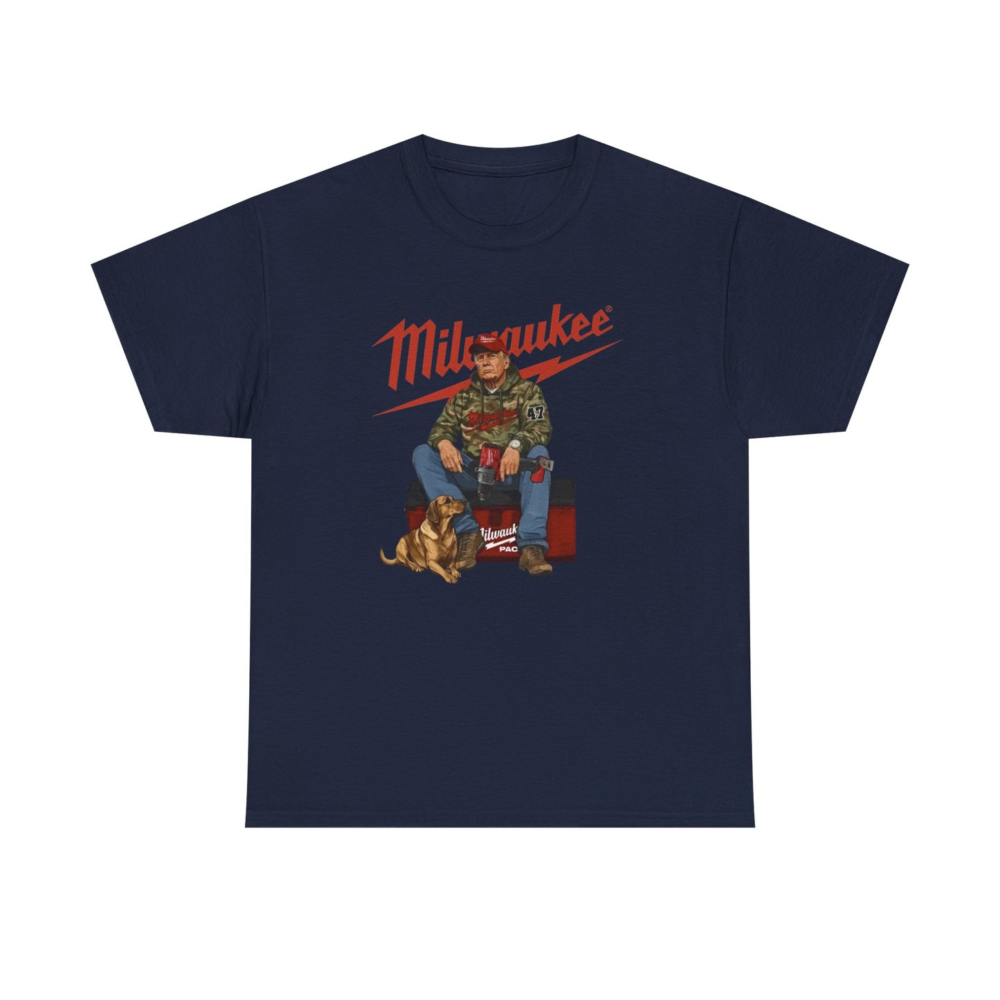 Milwaukee Trump Camo Cotton T-Shirt Hand Drill Dog Hunt Tee for Men size S-5XL