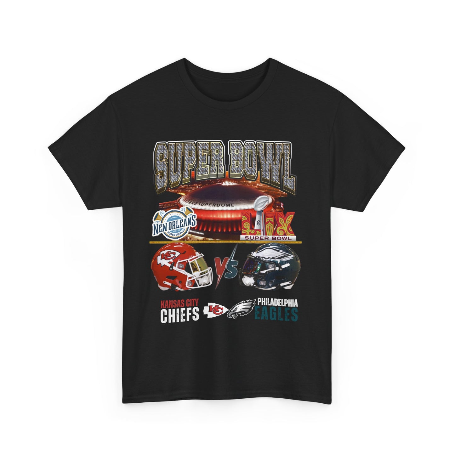 Kansas City Chiefs Philadelphia Eagles Super Bowl 59 2025 Shirt Fast Shipping