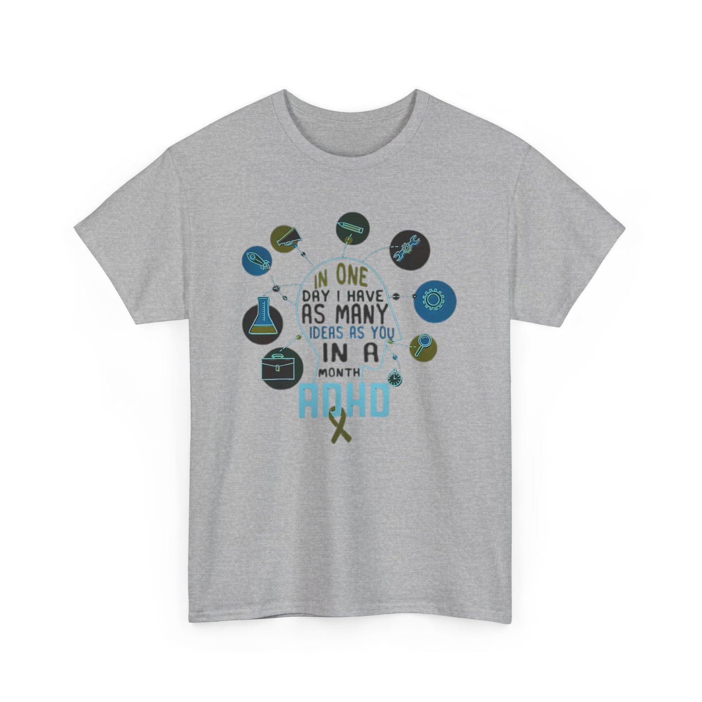 ADHD THOUGHTS Unisex Heavy Cotton Tee size S-5XL