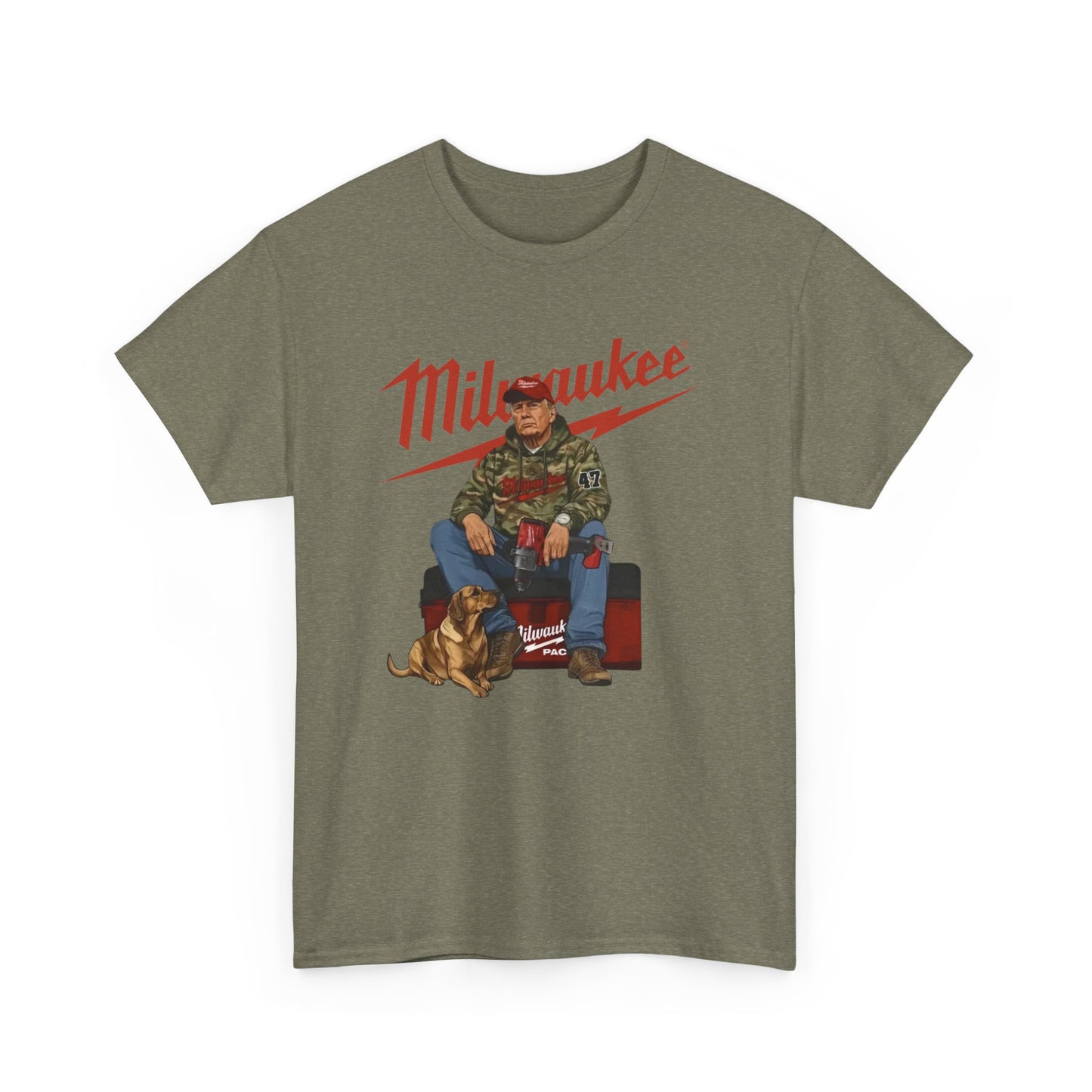 Milwaukee Trump Camo Cotton T-Shirt Hand Drill Dog Hunt Tee for Men size S-5XL