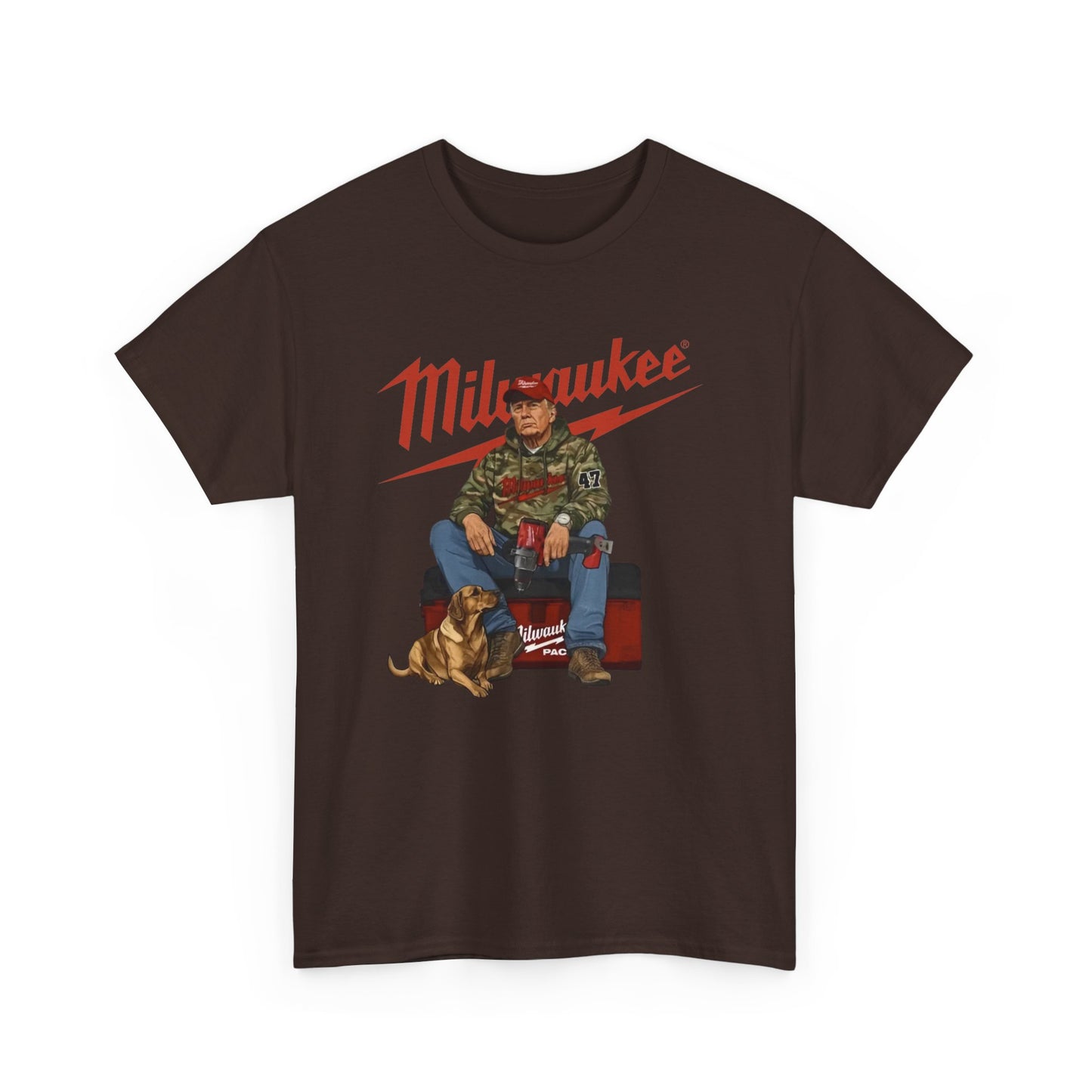 Milwaukee Trump Camo Cotton T-Shirt Hand Drill Dog Hunt Tee for Men size S-5XL