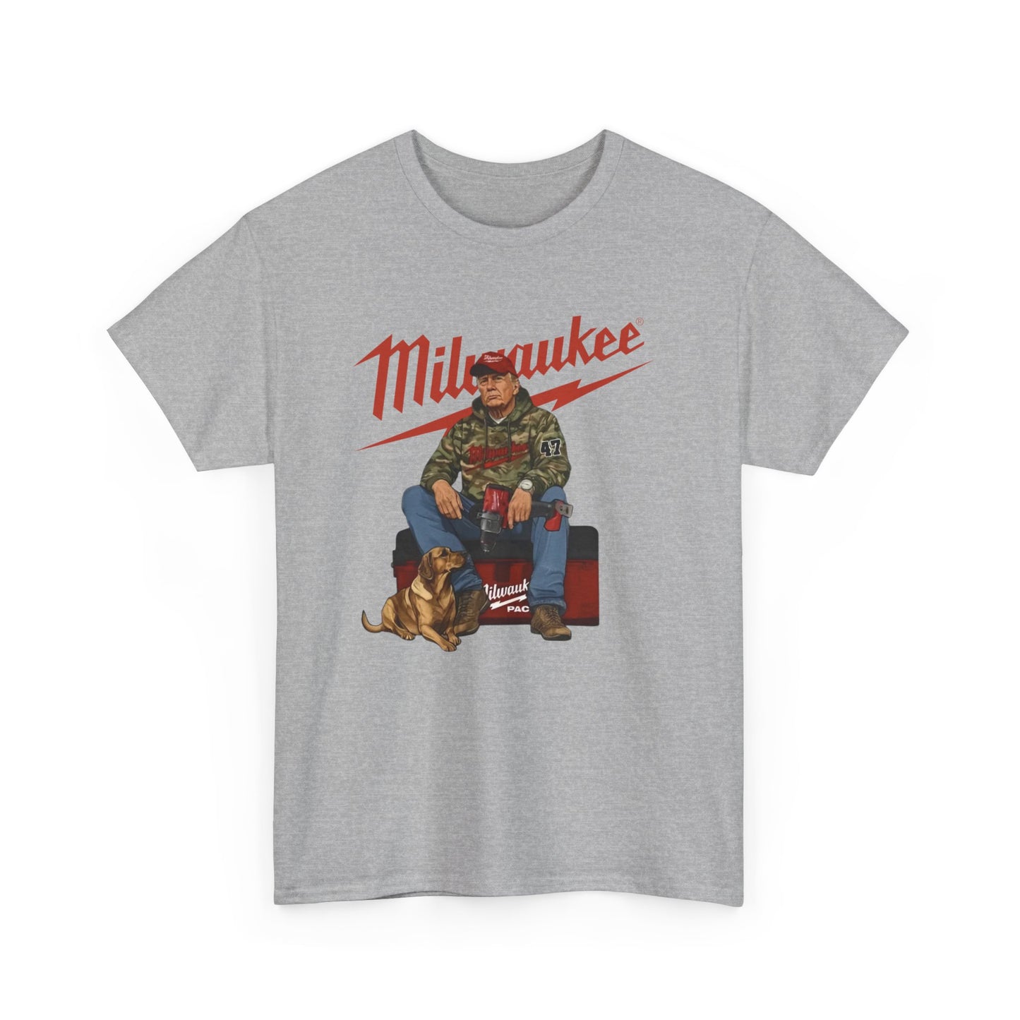 Milwaukee Trump Camo Cotton T-Shirt Hand Drill Dog Hunt Tee for Men size S-5XL