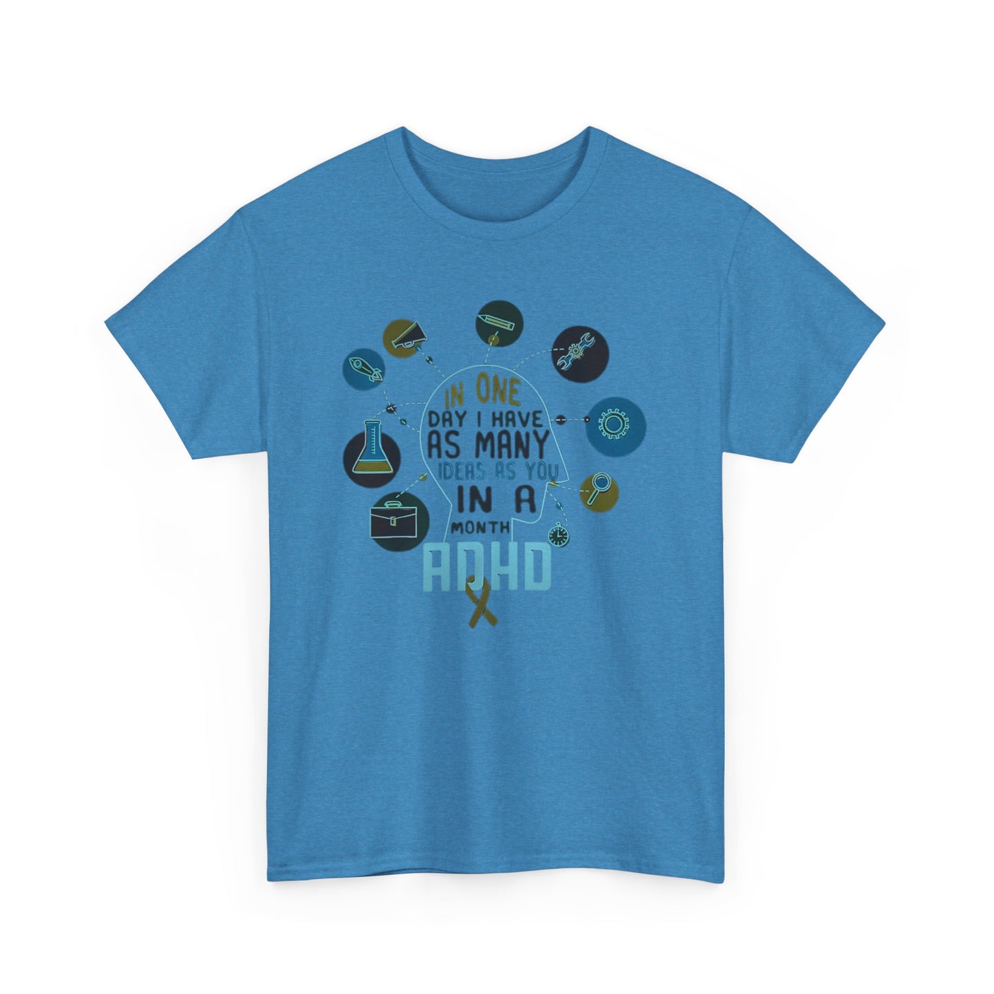 ADHD THOUGHTS Unisex Heavy Cotton Tee size S-5XL