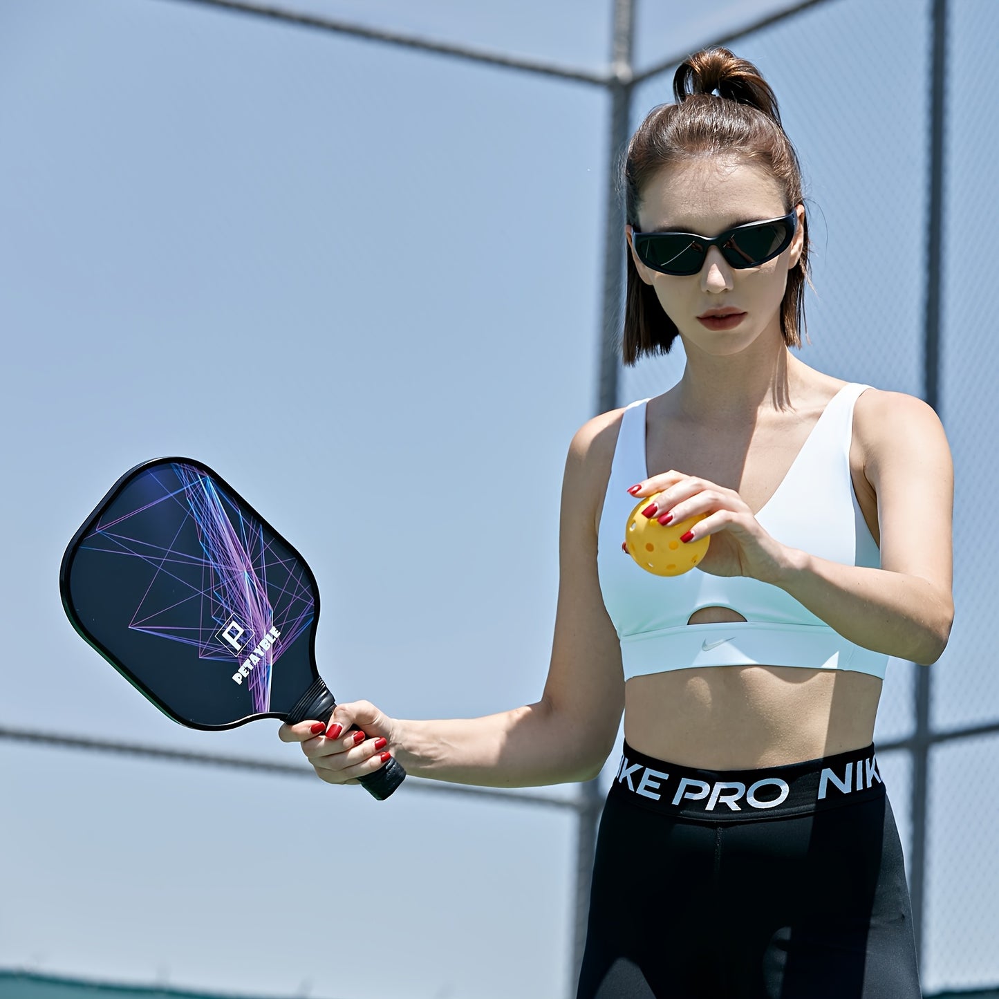 Premium Pickleball Paddle Set - Fiberglass Surface, Portable Kit with 2 Rackets, 4 Balls & Carry Bag for Indoor/Outdoor Play - Available in Purple, Red, Black