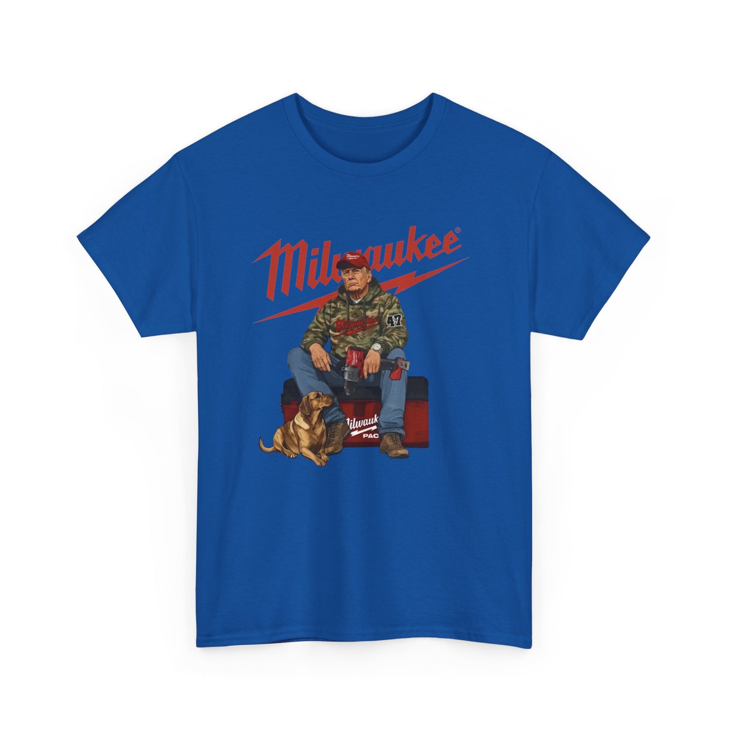 Milwaukee Trump Camo Cotton T-Shirt Hand Drill Dog Hunt Tee for Men size S-5XL