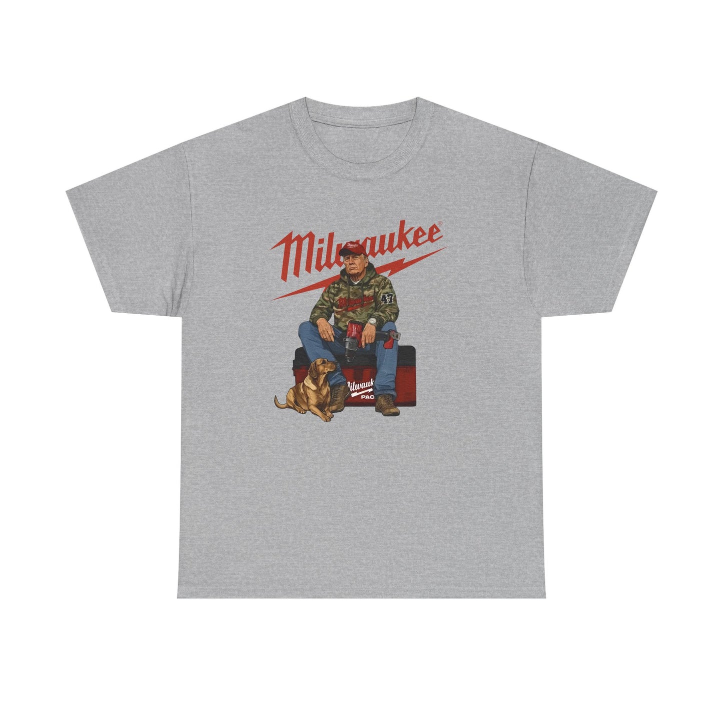 Milwaukee Trump Camo Cotton T-Shirt Hand Drill Dog Hunt Tee for Men size S-5XL