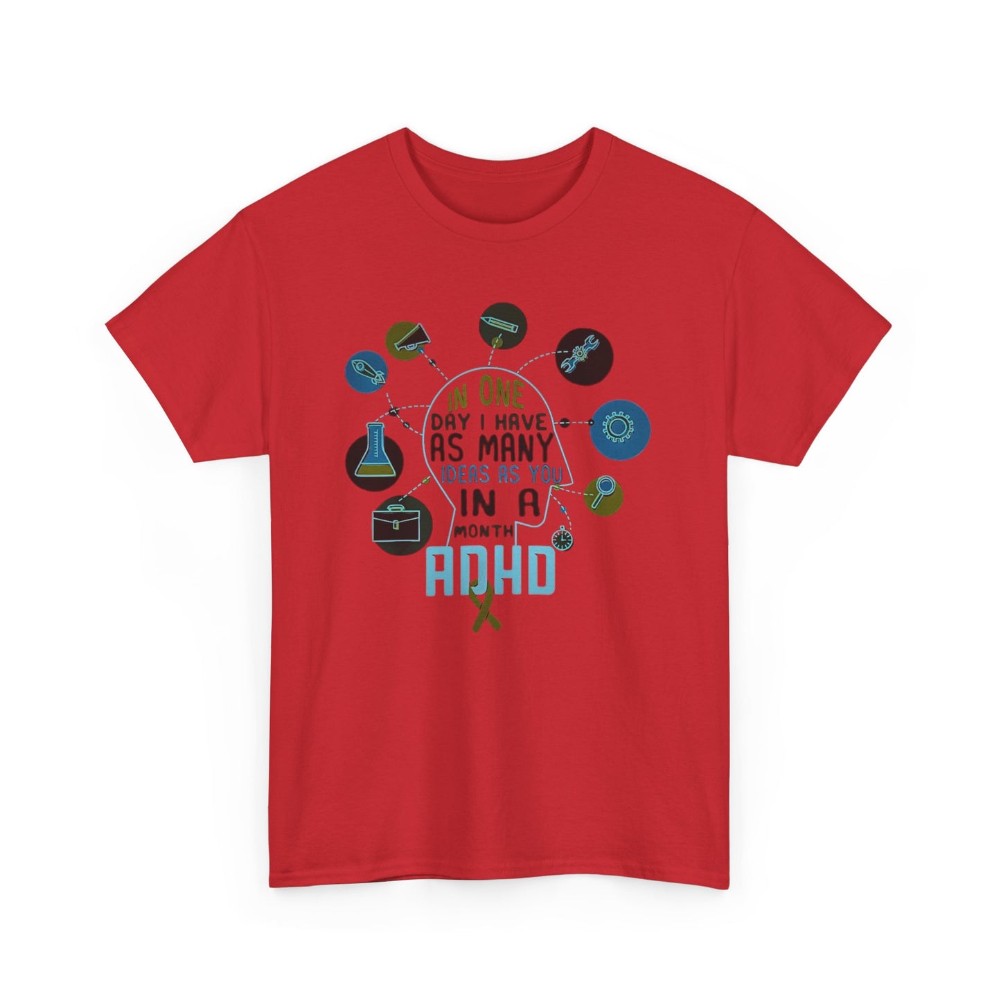 ADHD THOUGHTS Unisex Heavy Cotton Tee size S-5XL