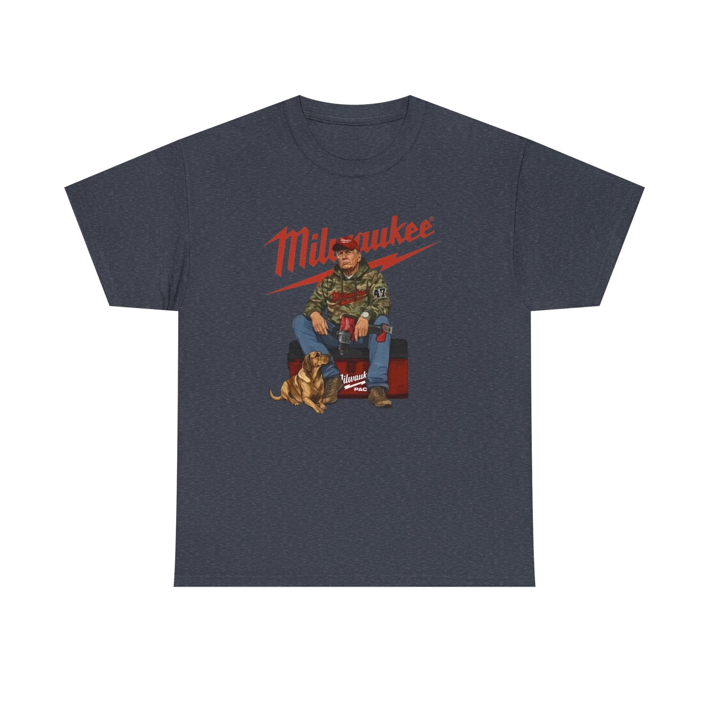 Milwaukee Trump Camo Cotton T-Shirt Hand Drill Dog Hunt Tee for Men size S-5XL