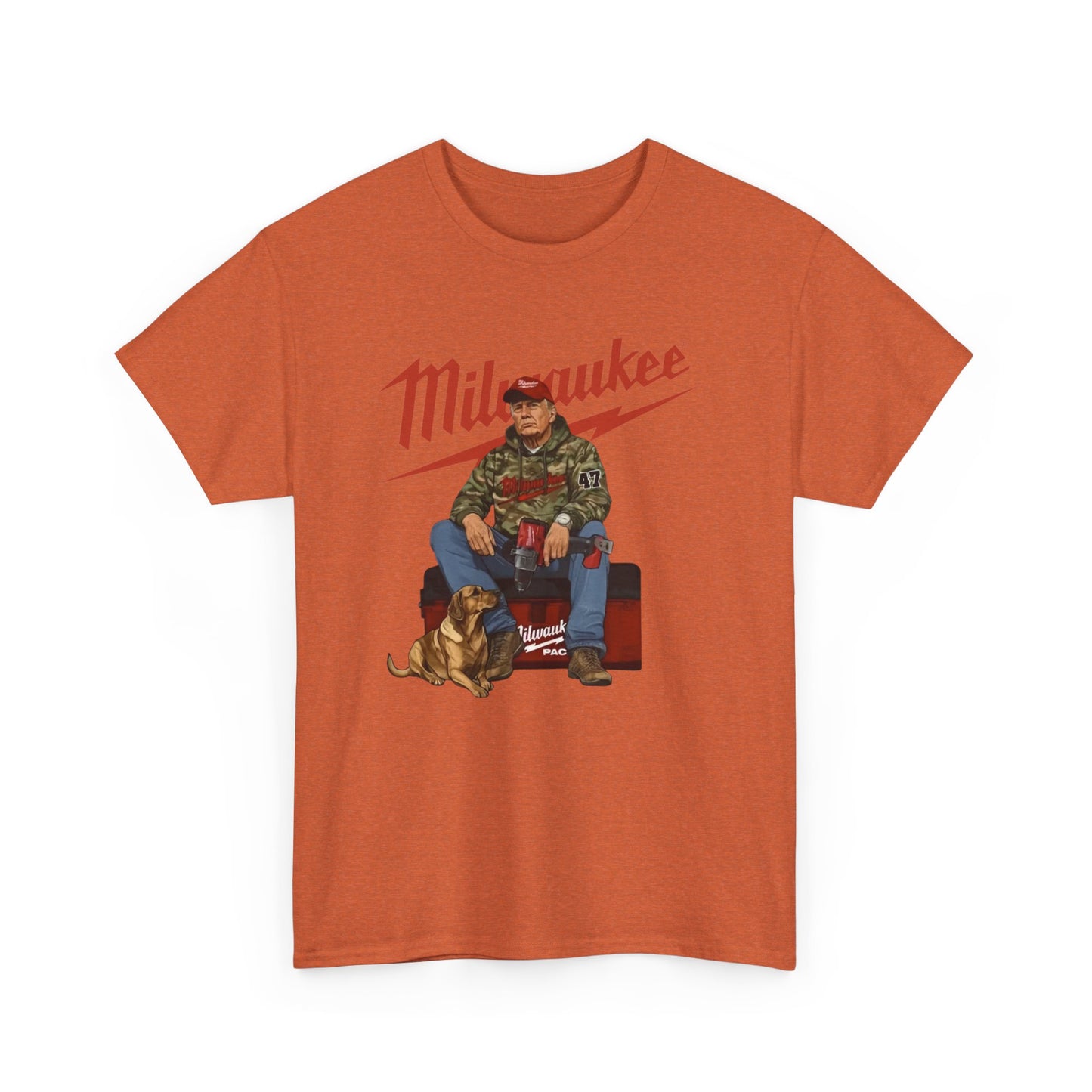 Milwaukee Trump Camo Cotton T-Shirt Hand Drill Dog Hunt Tee for Men size S-5XL
