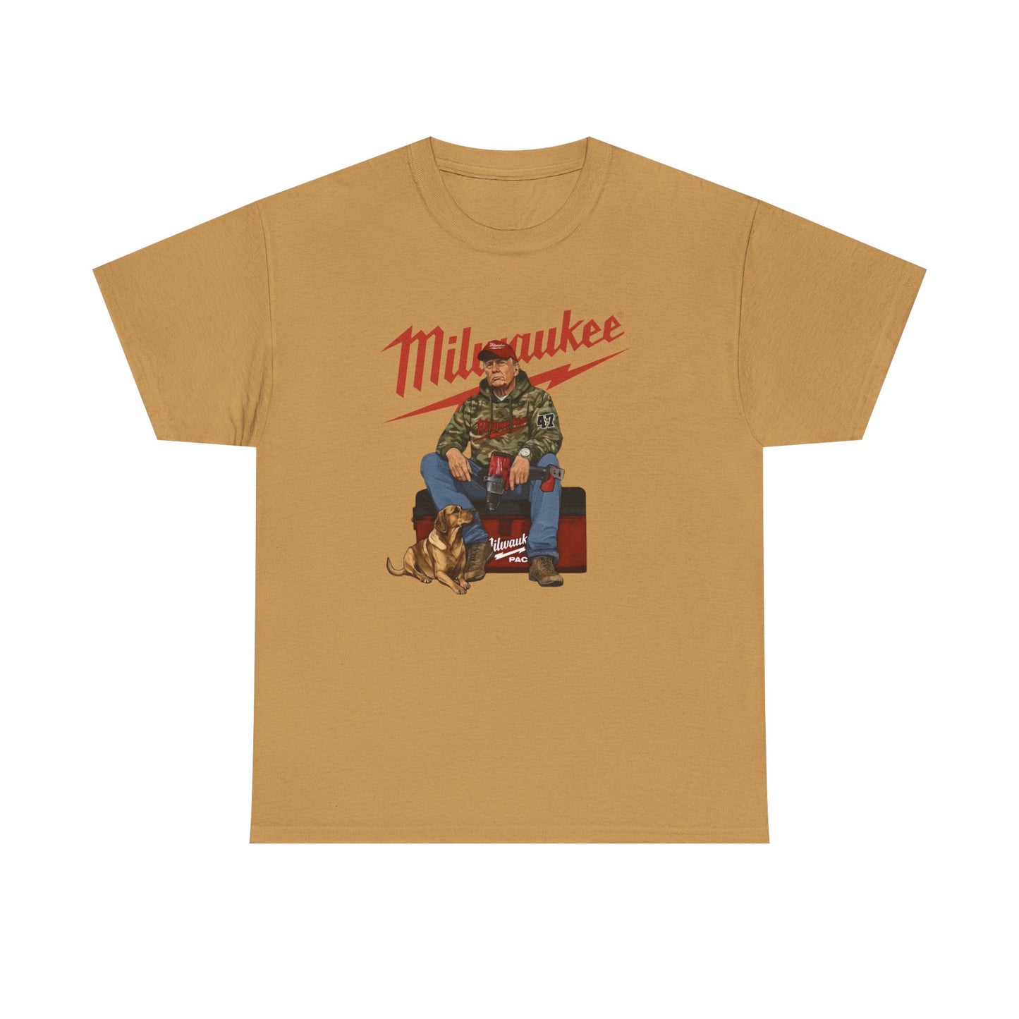Milwaukee Trump Camo Cotton T-Shirt Hand Drill Dog Hunt Tee for Men size S-5XL
