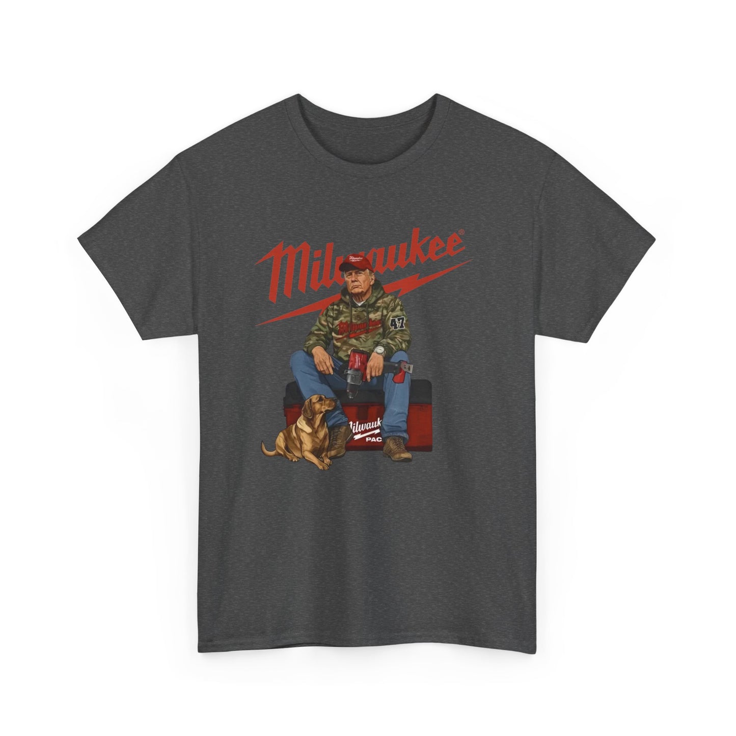 Milwaukee Trump Camo Cotton T-Shirt Hand Drill Dog Hunt Tee for Men size S-5XL