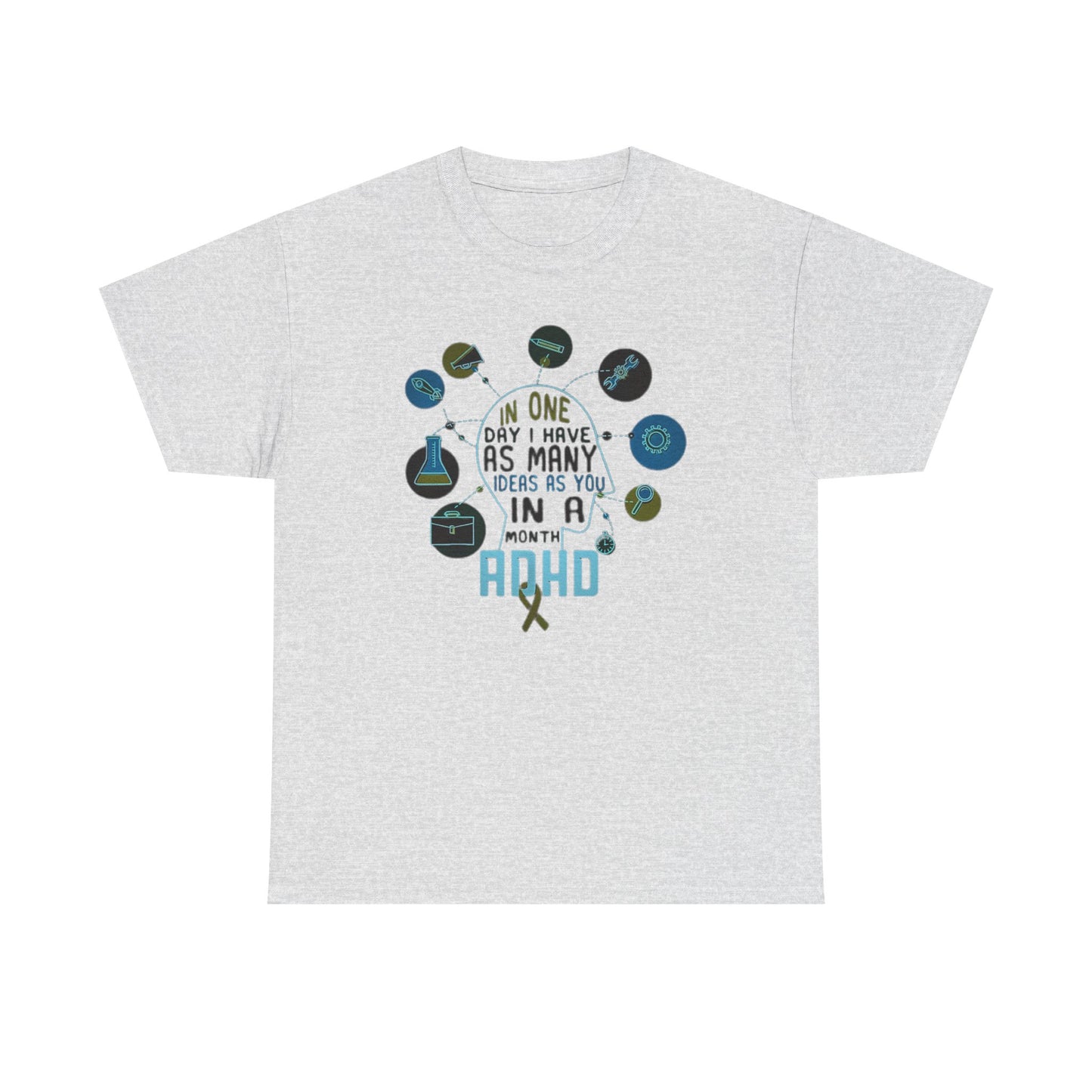 ADHD THOUGHTS Unisex Heavy Cotton Tee size S-5XL