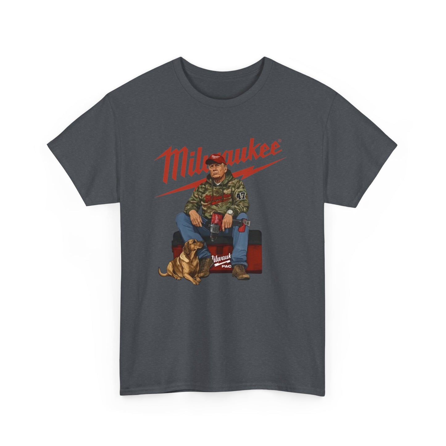 Milwaukee Trump Camo Cotton T-Shirt Hand Drill Dog Hunt Tee for Men size S-5XL