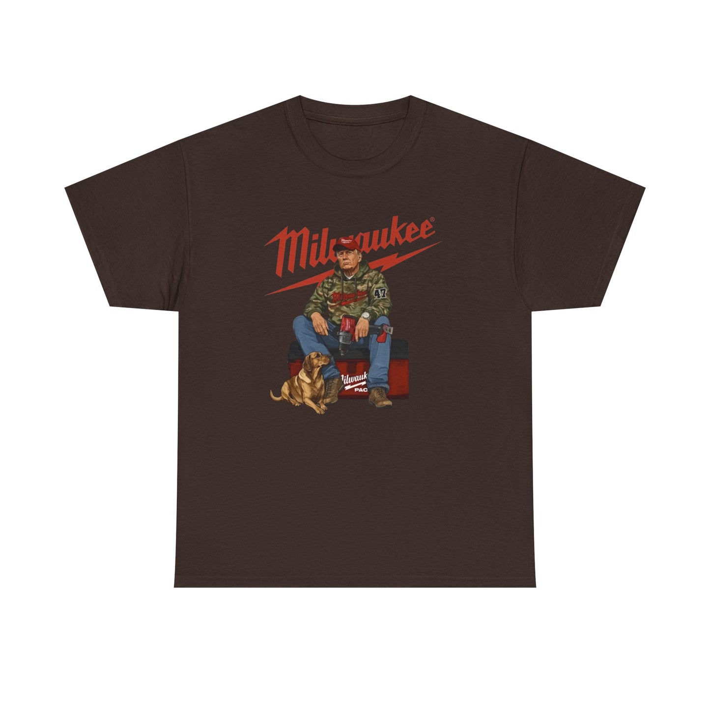 Milwaukee Trump Camo Cotton T-Shirt Hand Drill Dog Hunt Tee for Men size S-5XL