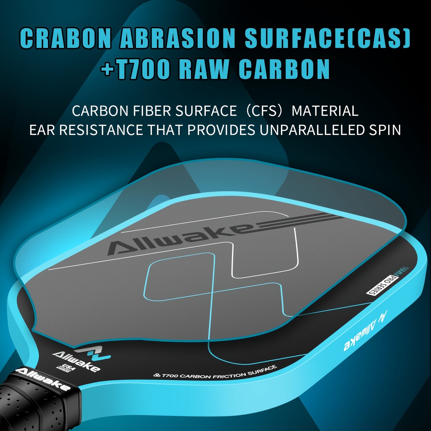 1 Carbon Fiber Pickleball Paddle - T700 Grade, Textured Surface for Maximum Spin, 16mm Honeycomb Polypropylene Core, Blue - Ideal for Enhanced Control and Power, Pickleball Equipment|Modern Pickleball Paddle|Honeycomb Core, P