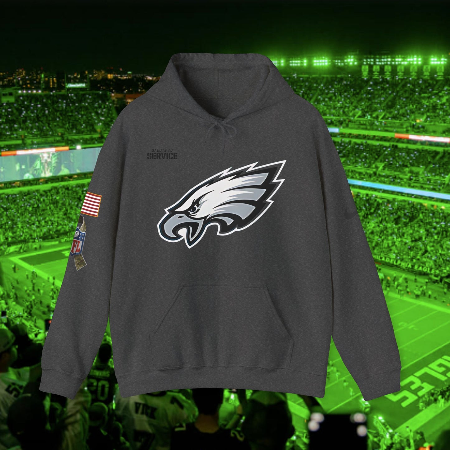 Philadelphia Eagles 2024 Salute to Service Club Fleece Pullover Hoodie