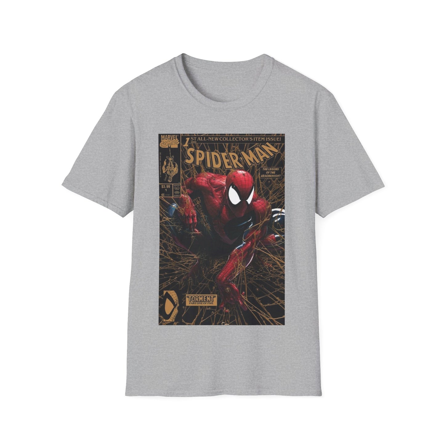 Vintage Spiderman #1 Gold variant, Spiderman t-shirt vintage, McFarlane t-shirt