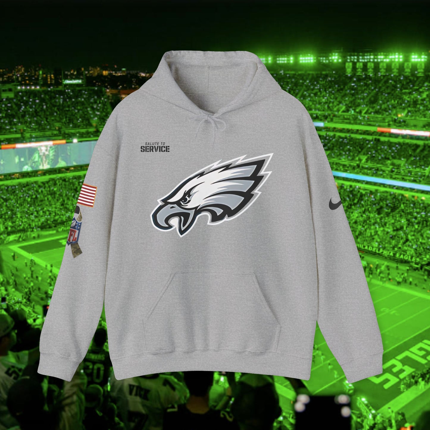 Philadelphia Eagles 2024 Salute to Service Club Fleece Pullover Hoodie