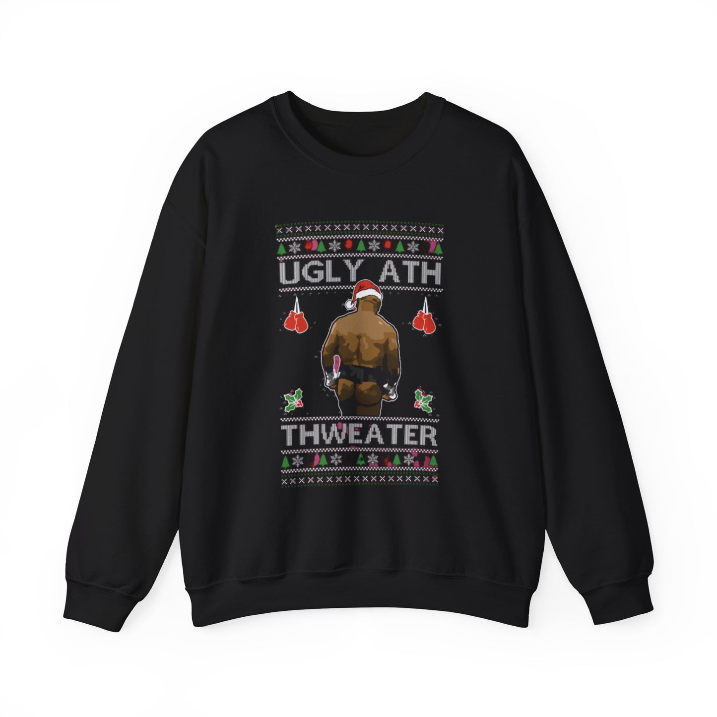 Ugly  Christmas Sweater Ugly Ath Fight Meme Crewneck Sweatshirt