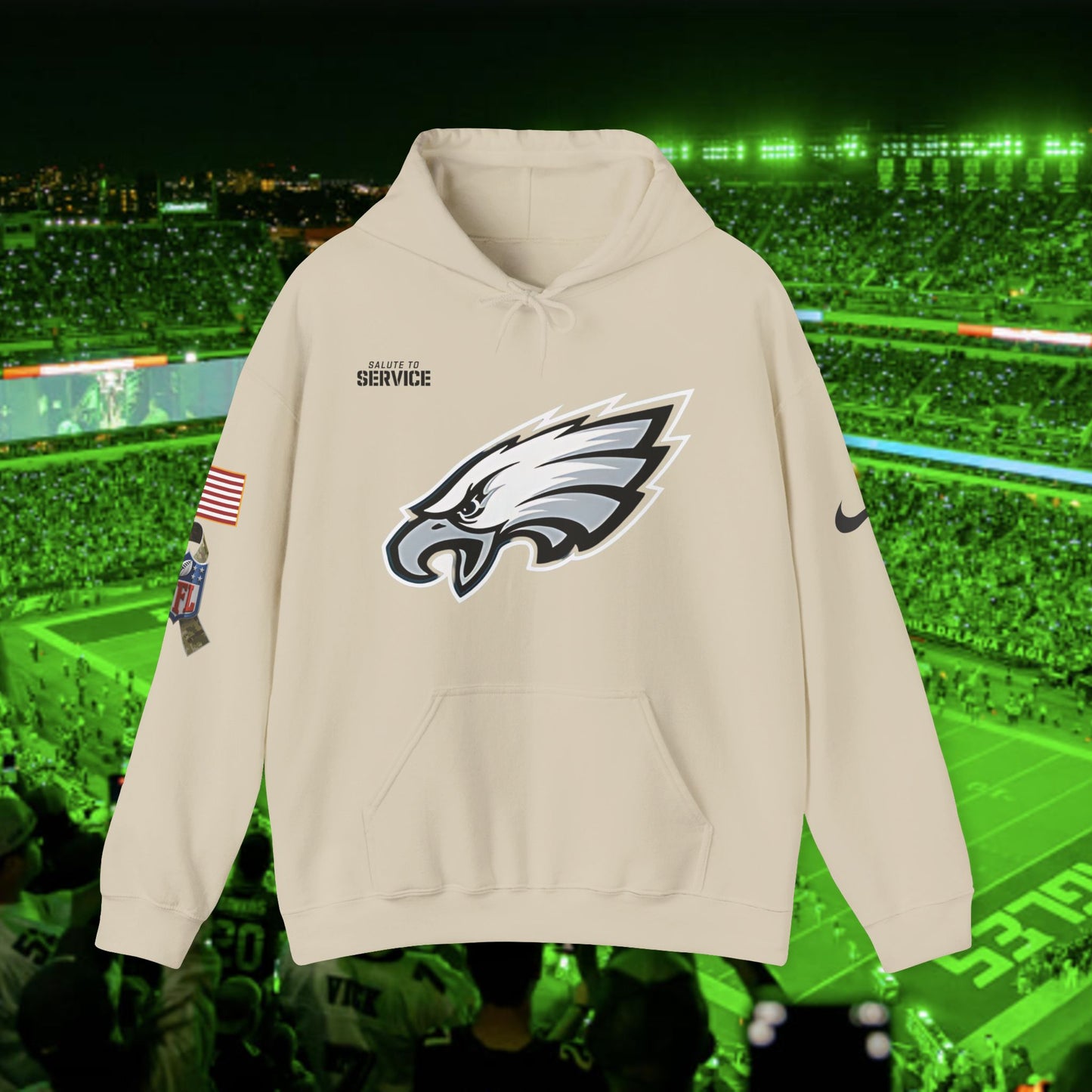 Philadelphia Eagles 2024 Salute to Service Club Fleece Pullover Hoodie