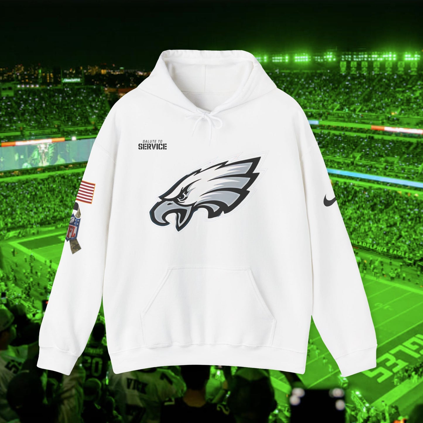 Philadelphia Eagles 2024 Salute to Service Club Fleece Pullover Hoodie