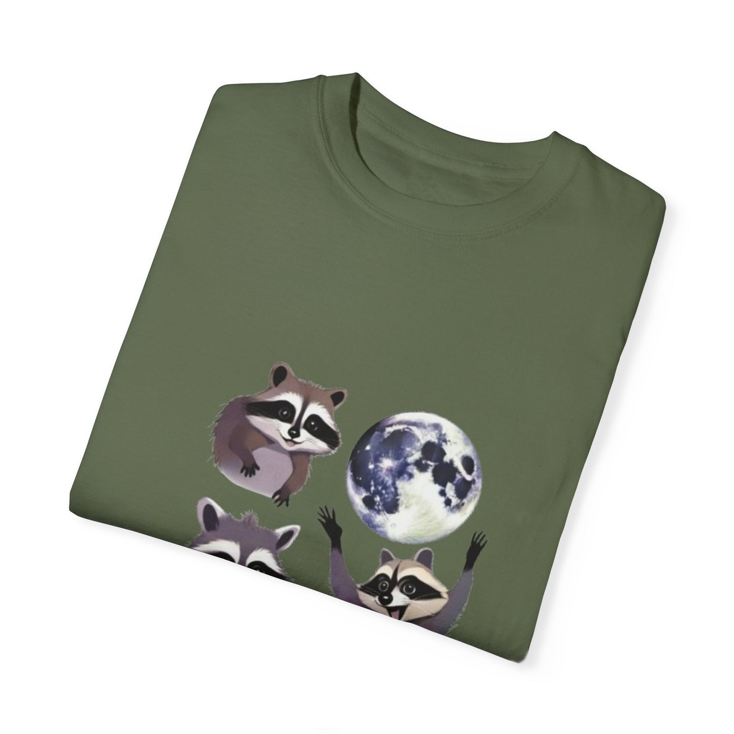 Three Raccoons Vintage Graphic T-shirts, Retro Raccoon Moon Tshirt, Raccoon Lovers, Funny Raccon Tee, Oversized Washed Tee, Raccoon Gifts